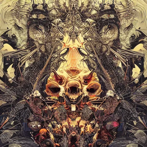 Image similar to 🏴🏴☠🤬, symmetrical, intense, detailed, by bambang nurdianshyah, garis edelweiss, roby dwi antono and dan mumford, ayami kojima, takato yamamoto, barclay shaw, norman rockwel, karol bak, yukito kishiro