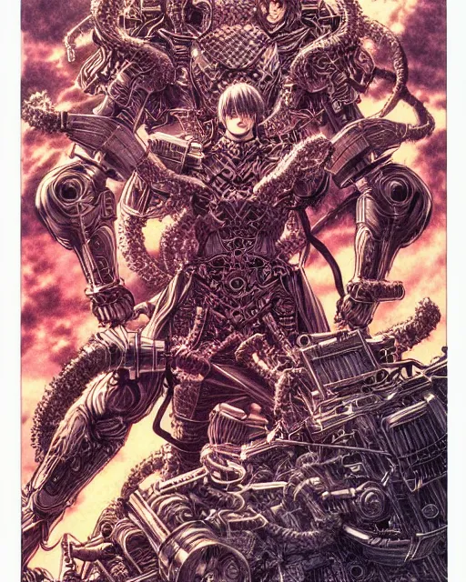 Image similar to hyper detailed illustration of ragnarok, intricate linework, lighting poster by moebius, ayami kojima, 9 0's anime, retro fantasy
