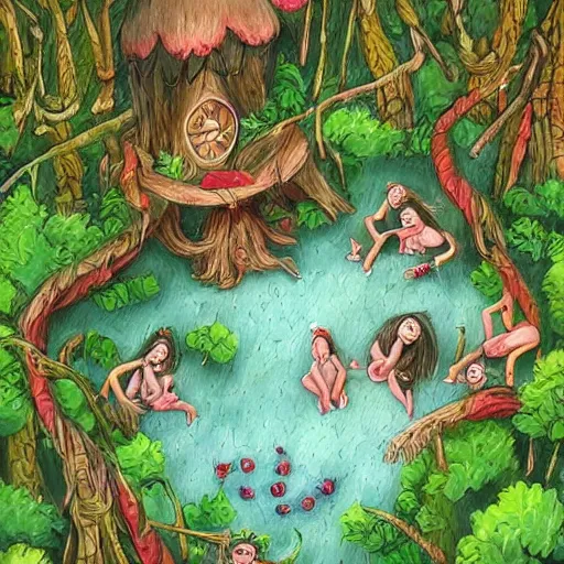 Prompt: highly detailed commune of !!!!!hedonist!!!!! (((((elves))))). the (((((elves))))) are carefree and playful. digitally painted forest scene. The (((((elves))))) each have the face of famous musician !!!!!Ed Sheeran!!!!!. Each elf looks like !!!!!!!!!!ED SHEERAN!!!!!!!!!! !!!!!ED!!!!! pixiv, artbreeder. high quality art