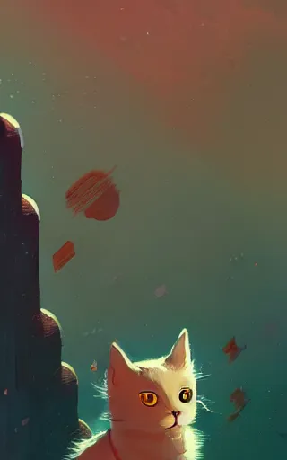 Image similar to cute cat, by victo ngai and andreas rocha and greg rutkowski, trending on artstation, unreal engine, 8 k hd wallpaperjpeg artifact, blur, artfact