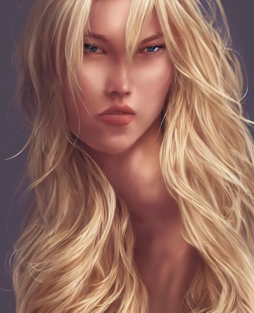 Prompt: a gorgeous female with long blonde hair in the style of stefan kostic, realistic, full body shot, wide angle, sharp focus, 8 k high definition, insanely detailed, intricate, elegant, art by stanley lau and artgerm, floating embers