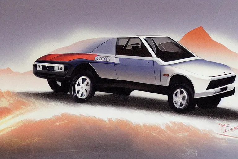 Image similar to 2 0 0 1 space odyssy concept painting of a honda e kei truck