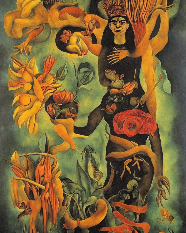 Prompt: virulent female spirit, apparition, by frida kahlo, masterful artwork