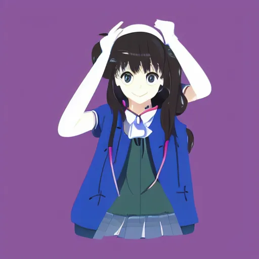 Image similar to a portrait of high school girl in the style of kyoto animation, Illustrator, in simple background, trending on pixiv