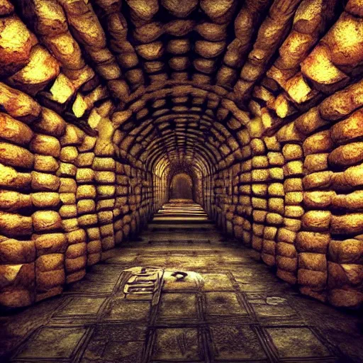 Image similar to labyrinth corridor in the style of beautiful digital art