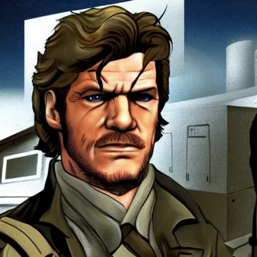 Image similar to solid snake as doctor who, 1 9 7 0 s, wide shot