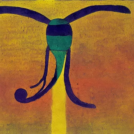 Image similar to a painting of a killer dragonfly by paul klee, intricate detail