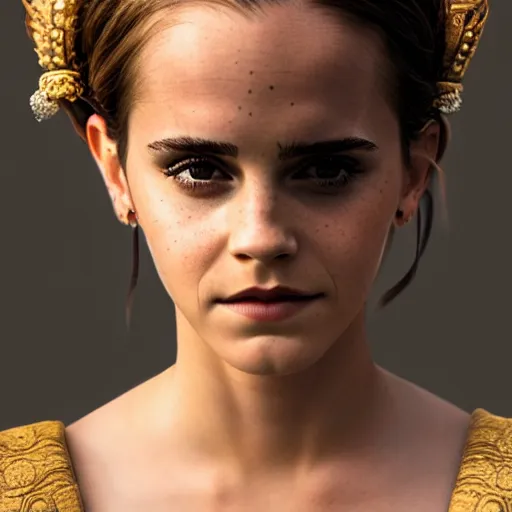 Image similar to Emma Watson as a Greek Goddess, Sony a7R IV, symmetric balance, polarizing filter, Photolab, Lightroom, 4K, Dolby Vision, Photography Award