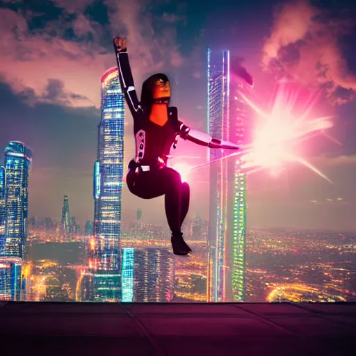 Jump Guy & City Art Wallpapers - Cyberpunk City Wallpapers 4k