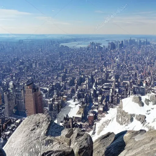 Image similar to view of New York from the Mont Blanc