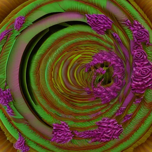 Prompt: rose and mandelbulb 3 d hybrid