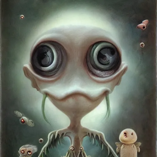 Prompt: a weird surreal and whimsical creature, fantasy concept art by nicoletta ceccoli, mark ryden, lostfish, max fleischer