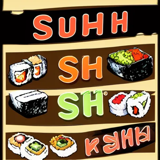 Prompt: logo for a sushi restaurant