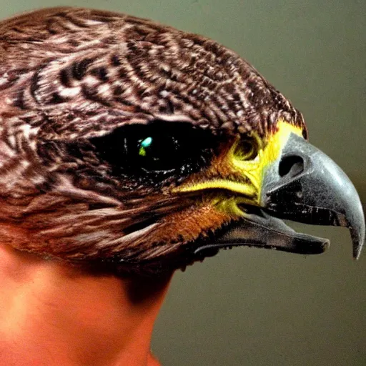 Image similar to cyborg hawk realistic photo,