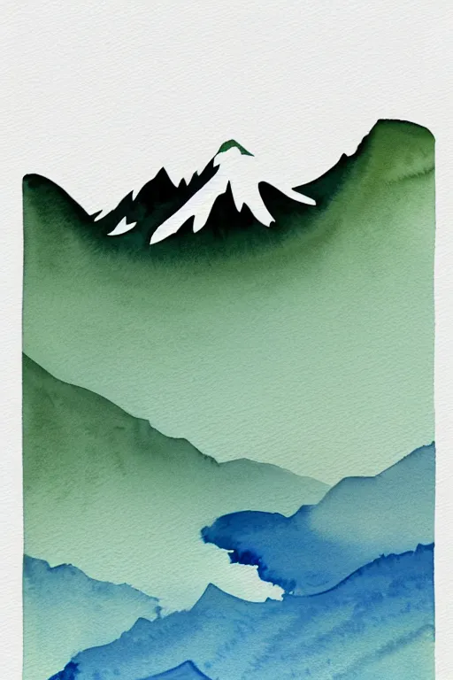 Image similar to minimalist watercolor art of swiss alps, illustration, vector art