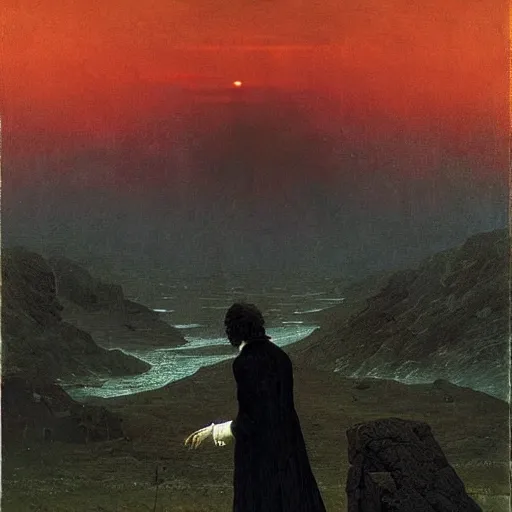Prompt: the last signal of life, by Caspar David friedrich