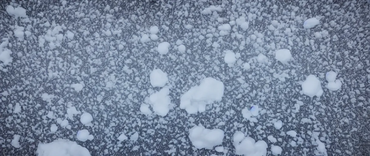 Prompt: a high quality color creepy atmospheric extreme closeup shot hd 4 k film 3 5 mm photograph of a blizzard in desolate antarctica ice field