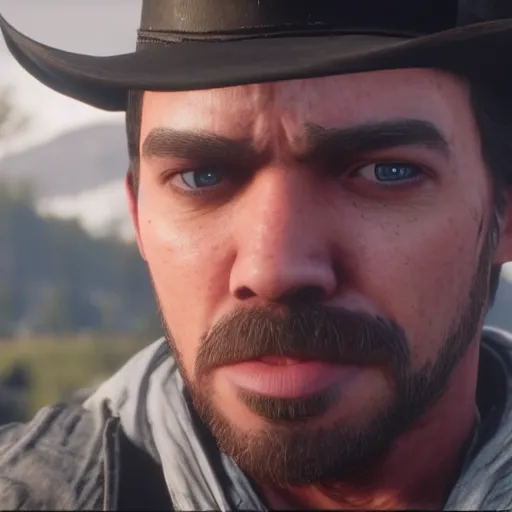 Image similar to Film still of Jacksepticeye, from Red Dead Redemption 2 (2018 video game)