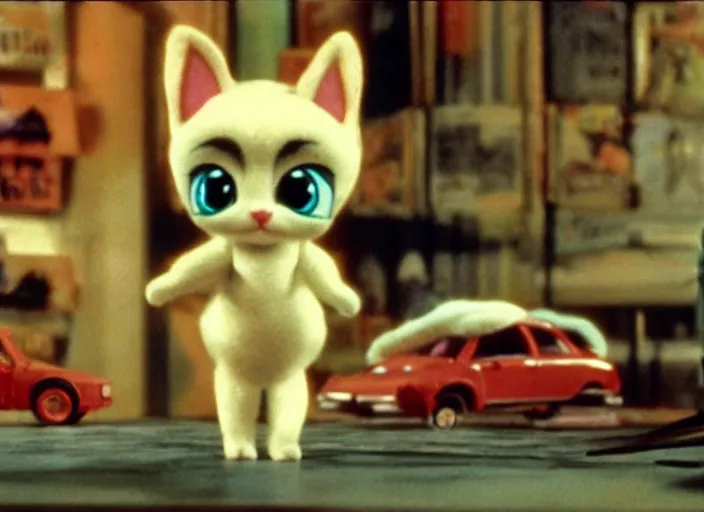 Image similar to littlest pet shop cat in bladerunner ( 1 9 8 2 )