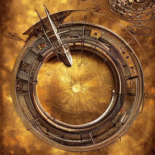 Image similar to illustration, highly detailed, digital painting, concept art, matte, astronomical armillary rings