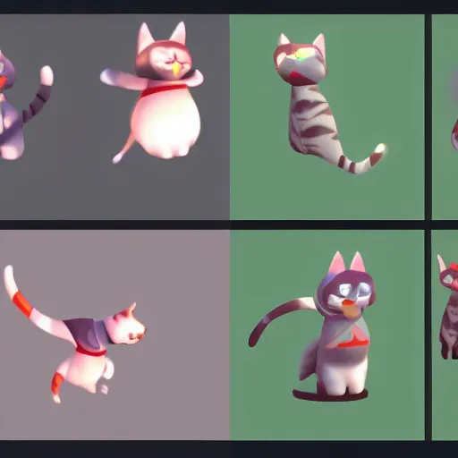 cat game character animation frames, Stable Diffusion