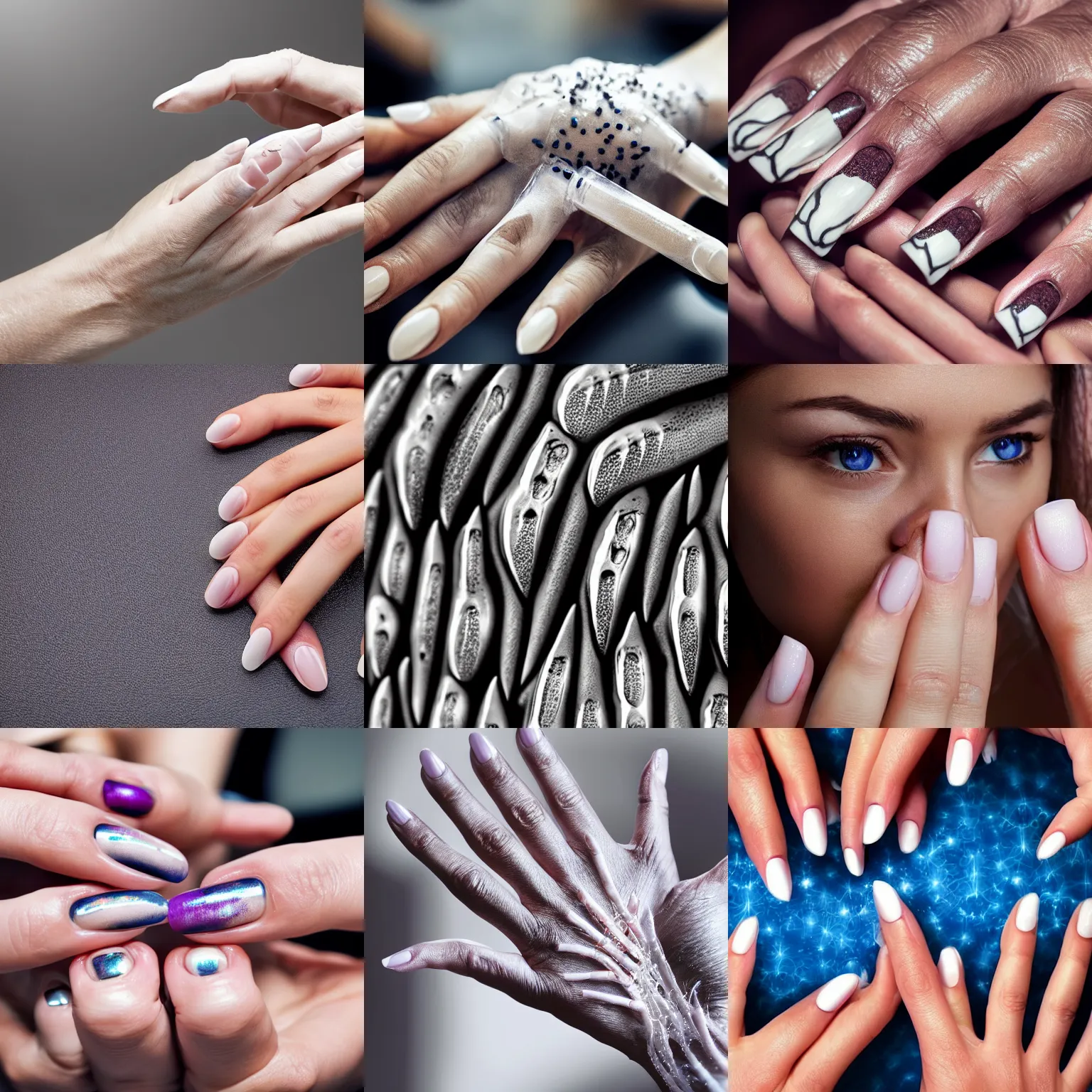 Prompt: beautiful extreme closeup frontpage photo of frontiers in medical hand manicure science magazine photo of hand, highly detailed, focus on highly detailed nails, soft lighting