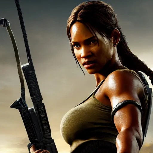 Prompt: will smith as lara croft, realistic, 8k resolution, hyperdetailed, highly detailed, real life, studio lighting, high quality, dramatic shot,