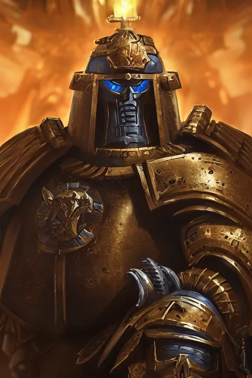 Image similar to armor portrait heros warhammer 4 0 k horus heresy fanart - the primarchs emperor by johannes helgeson animated with vfx concept artist & illustrator global illumination ray tracing hdr fanart arstation zbrush central hardmesh 8 k octane renderer comics stylized