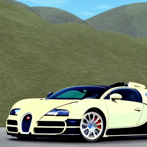 Prompt: bugatti veyron, in the style of forza horizon 5