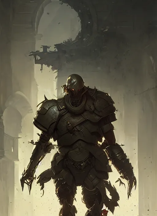 Image similar to epic wounded armored professor. highly detailed, digital painting, concept art, smooth, sharp focus, illustration, art by greg rutkowski