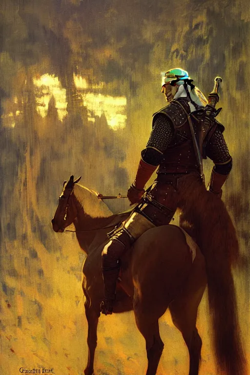 Image similar to witcher, painting by gaston bussiere, craig mullins, j. c. leyendecker, edgar degas