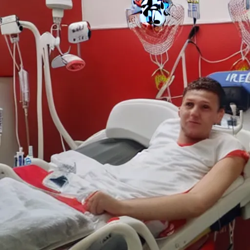 Image similar to Manchester United fan in the hospital