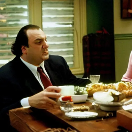 Image similar to tony soprano eating carmela soprano