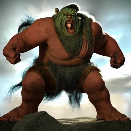 Image similar to ultra realistic weaponized mutant ogre