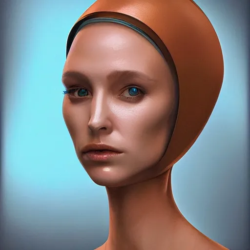 Image similar to portrait of a female android, no nose, no mouth, face completely covered in phthalo blue steel, filigree, elegant, sharp focus, graceful, master crafted, trending on artstation, award winning, beauty,