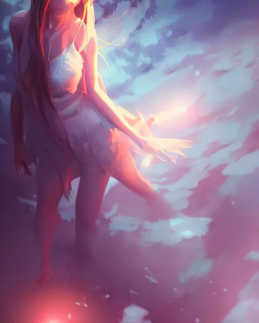 Image similar to ! dream a monster girl, full shot, atmospheric lighting, detailed face, by makoto shinkai, stanley artgerm lau, wlop, rossdraws