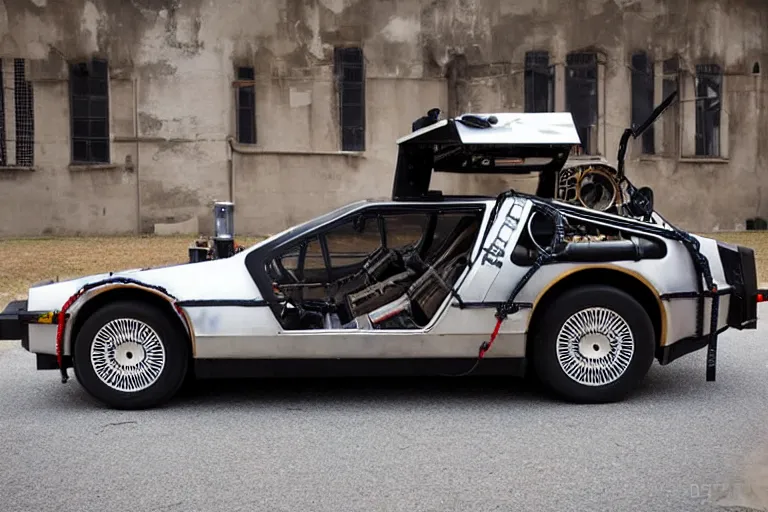 Image similar to steampunk 2 0 2 2 delorean