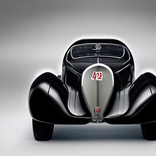 Image similar to a 2 0 2 5 bugatti type 5 7 sc atlantic concept, studio lighting