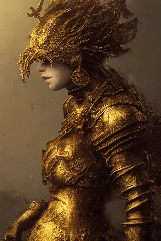 Image similar to portrait of a girl, Dark Souls 3 themed, in style of Ruan Jia, insanely detailed and intricate, golden ratio, elegant, ornate, luxury, elite, matte painting, cinematic, cgsociety, James jean, Brian froud, ross tran, Laputa