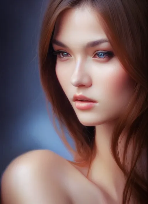 Image similar to photo of a gorgeous young woman in the style of stefan kostic, realistic, sharp focus, 8k high definition, insanely detailed, intricate, elegant, art by stanley lau and artgerm