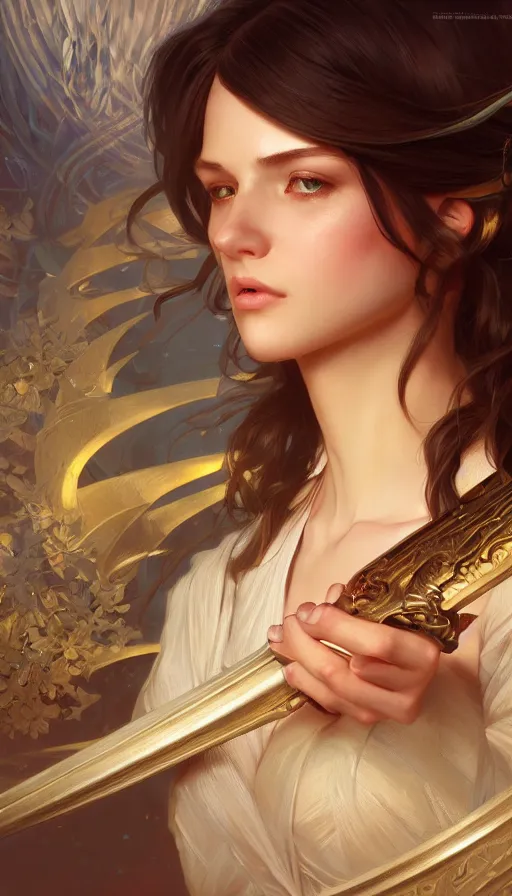 Prompt: magic wand, intricate, highly detailed, digital painting, artstation, concept art, weapon, sharp focus, illustration, Unreal Engine 5, 8K, art by artgerm and greg rutkowski and alphonse mucha