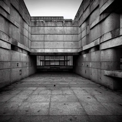 Image similar to scifi brutalist castle, photography