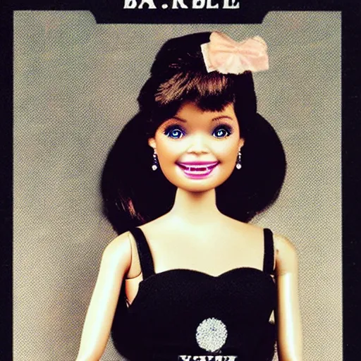 Image similar to laughing barbie doll, movie still