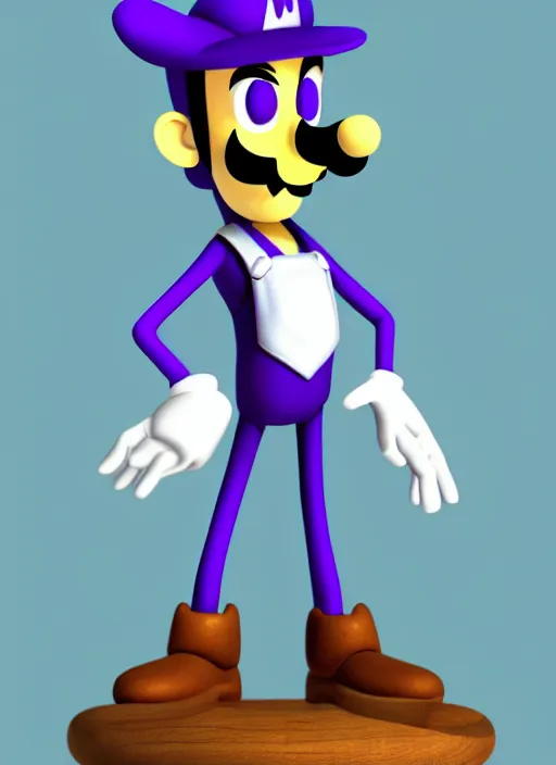 Image similar to a beautiful Waluigi