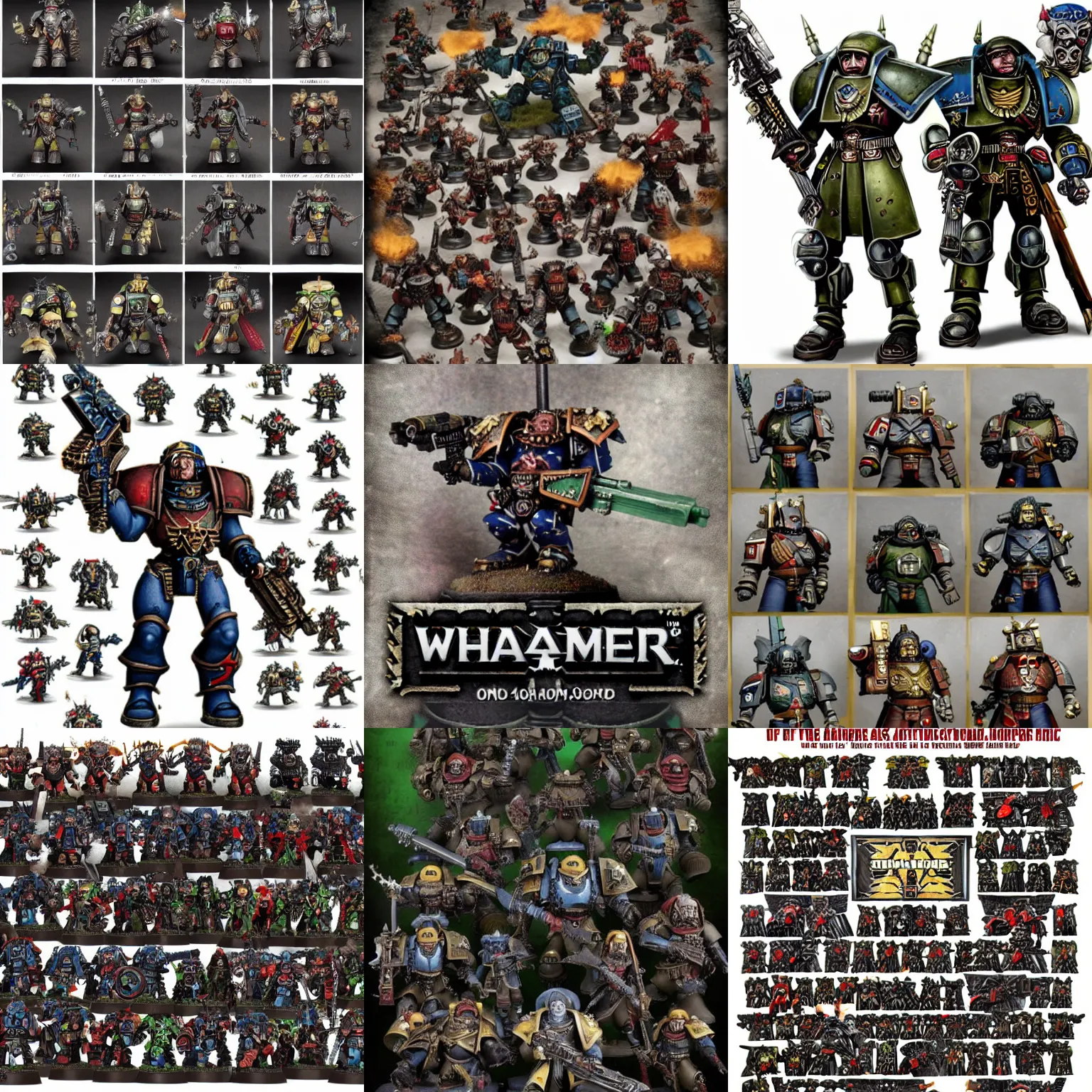 Prompt: Warhammer 40,000 as one person
