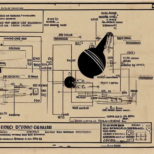 Image similar to highly detailed hyrodgen bomb schematics