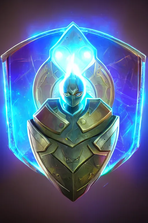 Image similar to shield fantasy epic legends game icon stylized digital illustration radiating a glowing aura global illumination ray tracing hdr fanart arstation by ian pesty and katarzyna da „ bek - chmiel