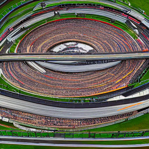 Image similar to top view of a race track inside 256m square area