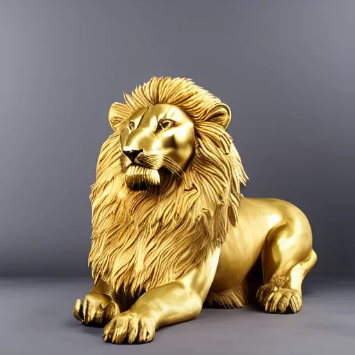 Image similar to golden lion sculpture
