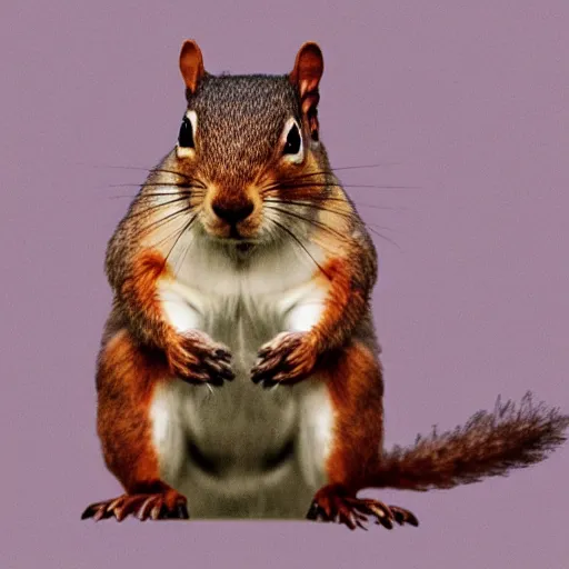 Prompt: A digital art of a squirrel pretending to be a human